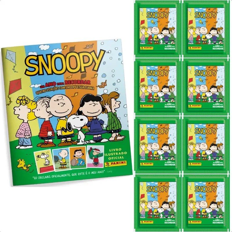 Álbum Snoopy 75 Anos com 30 Figurinhas