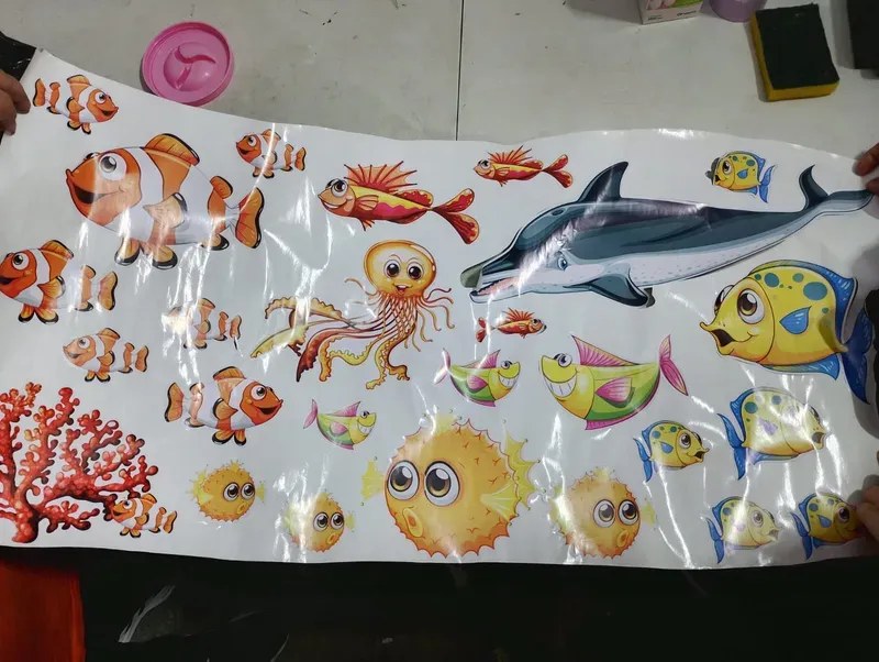 Kit 26 Adesivos Peixes Fundo do Mar para Quarto Infantil
