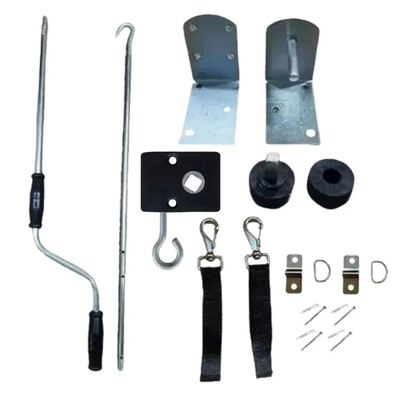 Kit Toldo com Manivela, Mancal, Redutor e Mosquetão