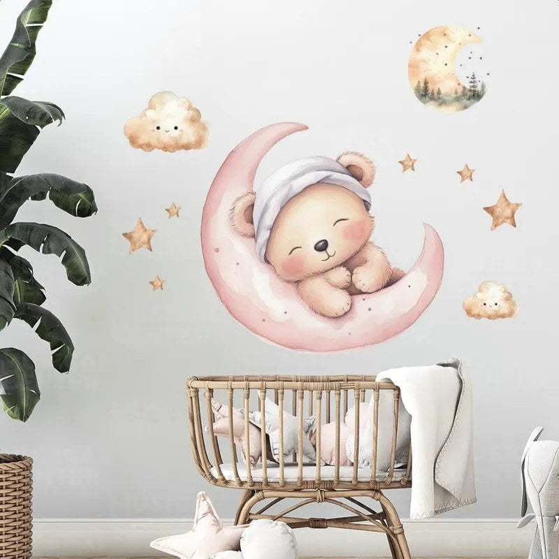 Kit Adesivo de Parede Ursinho Infantil Lavável