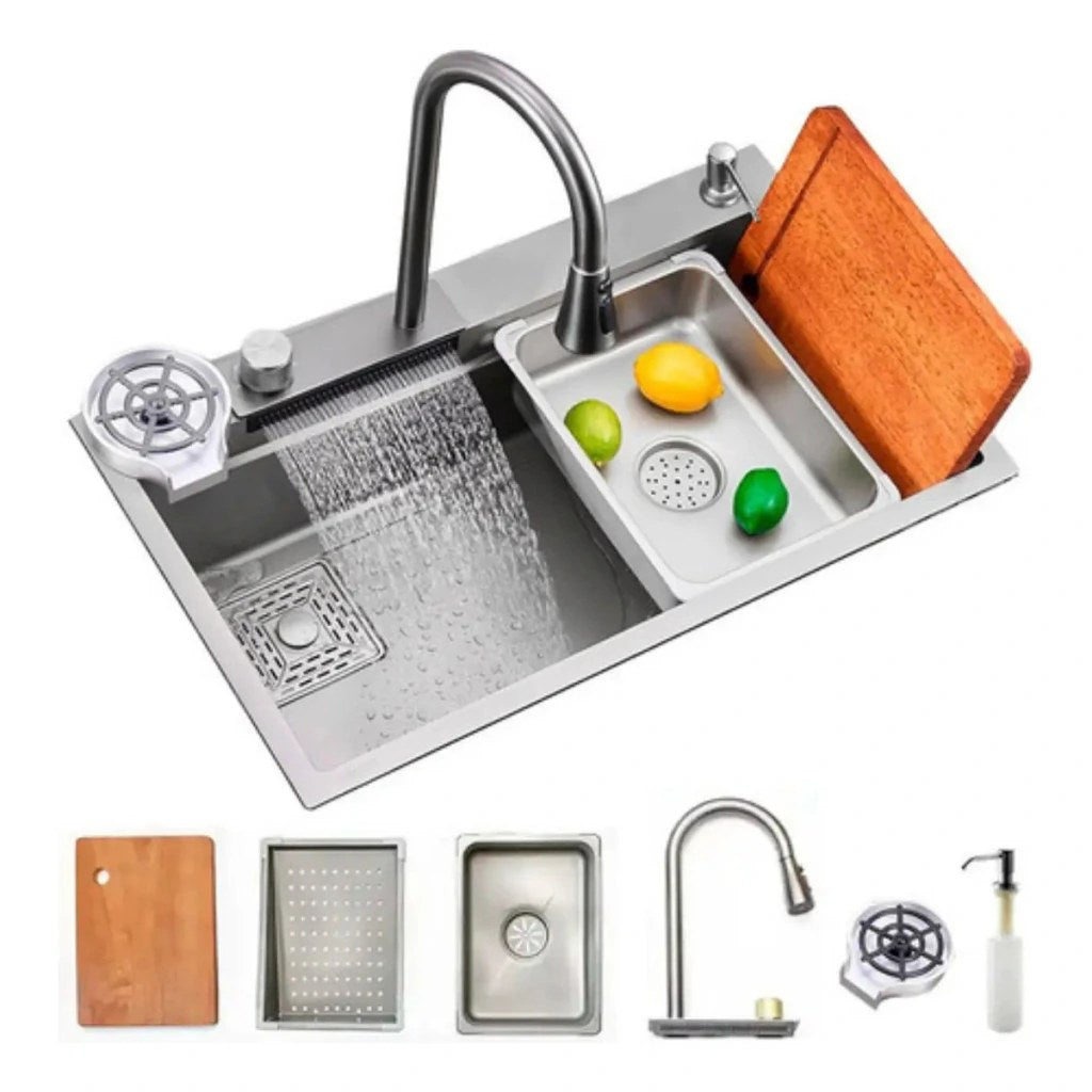Cuba Gourmet Inox com Torneira e Lavador de Copos