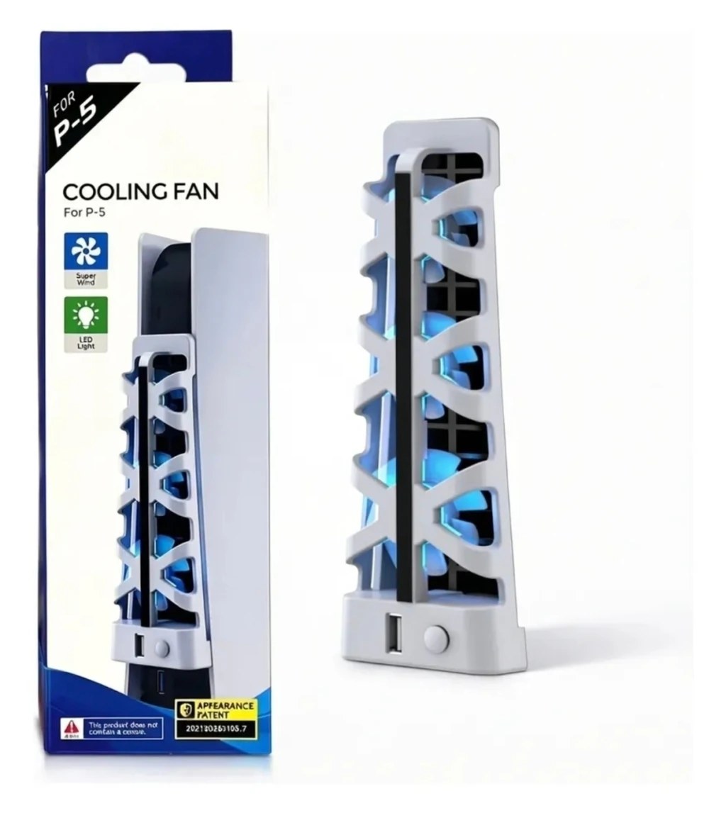 Cooler Ventilador com LED e 3 Ventoinhas USB para PS5