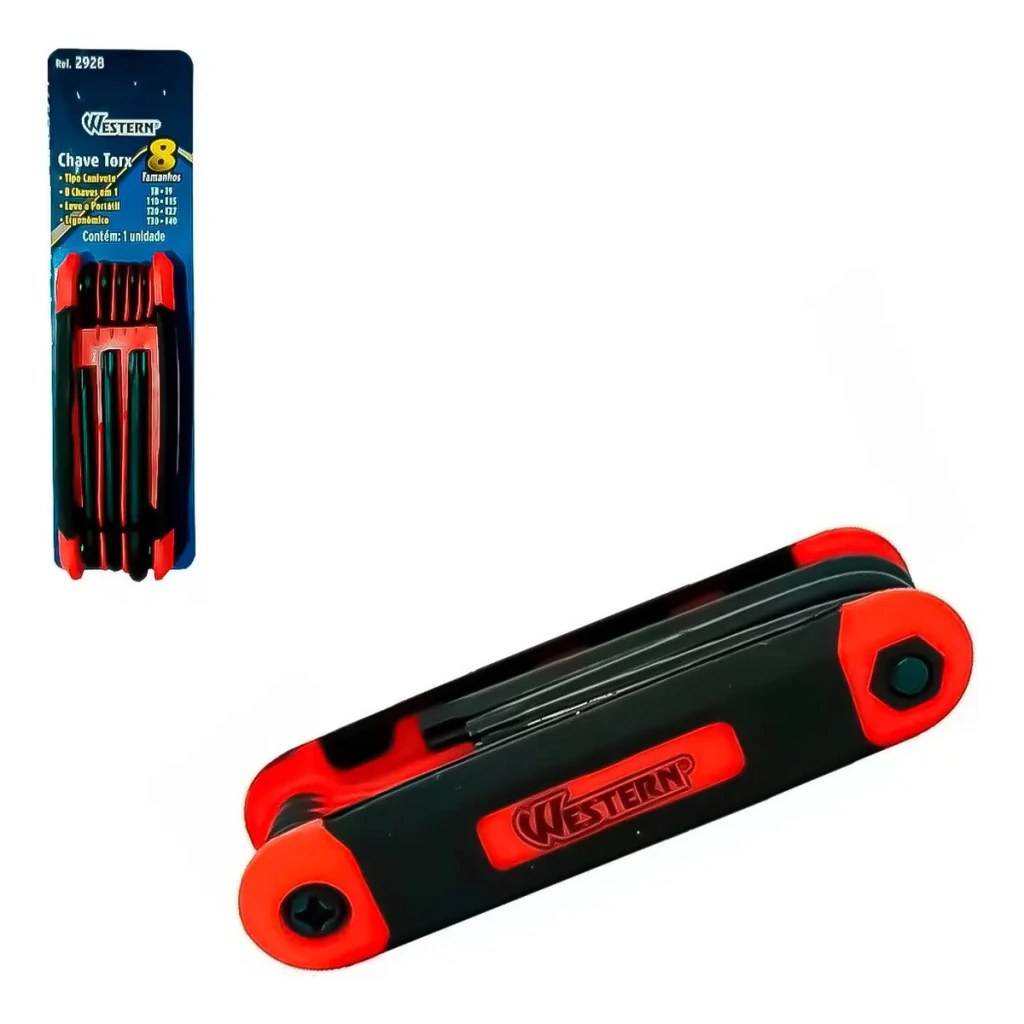 Chave Torx Western Dobrável 8 Peças T8 a T40