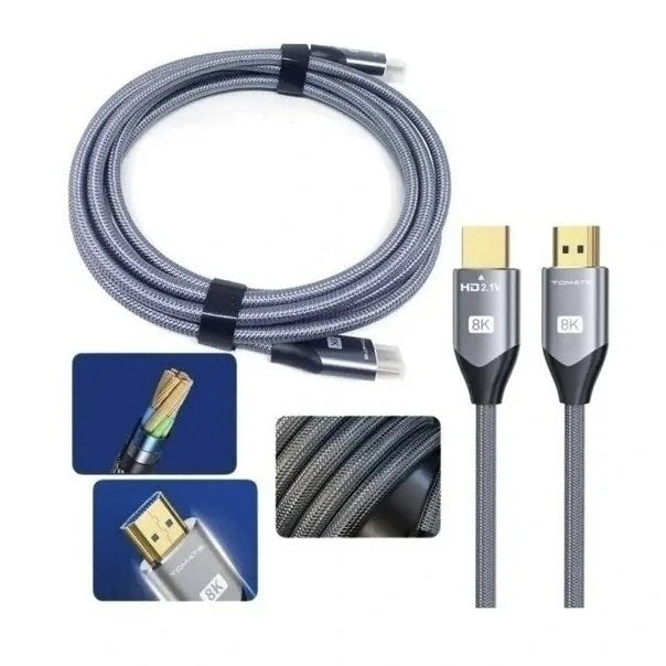 Cabo HDMI 2.1 8K 2 Metros Conector Ouro
