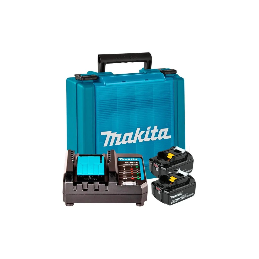 Kit Makita 2 Baterias 18V 6.0Ah com Carregador e Maleta