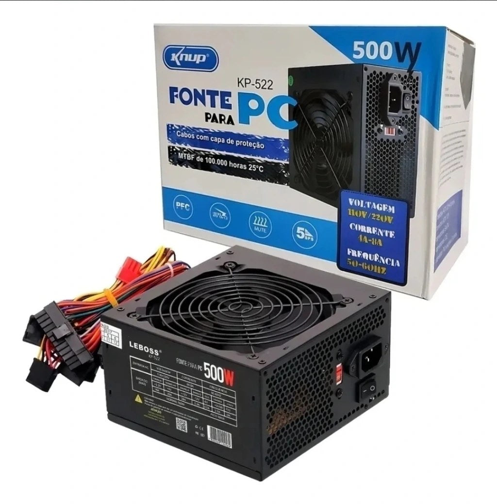 Fonte de Alimentação para PC Knup KP-522 500W - foto 2