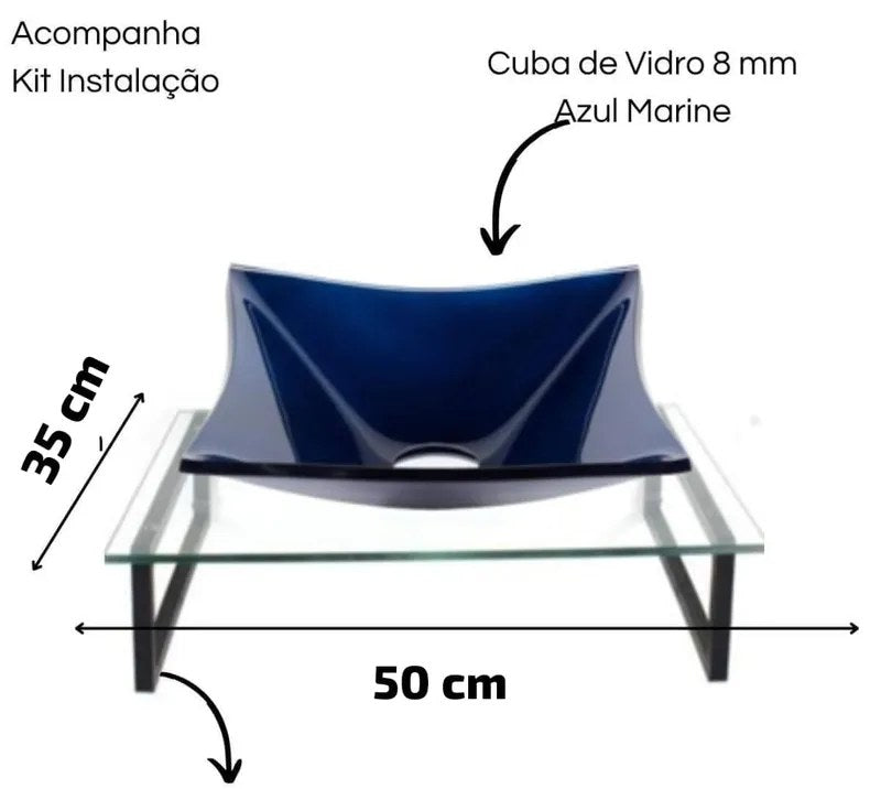 Kit Cuba de Vidro com Tampo e Suporte para Banheiro - foto 3
