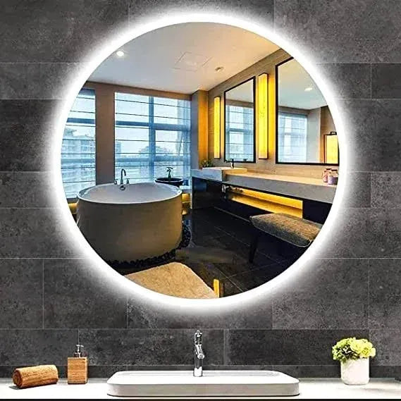 Espelho Redondo Woodglass 60cm com LED Frio