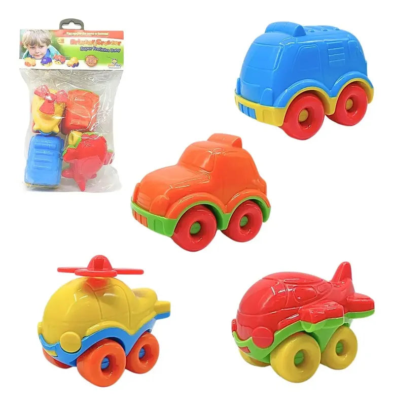 Kit 4 Carrinhos Frotinha Baby Animal Sortidos