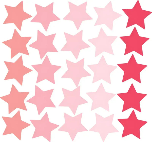Kit 46 Adesivos de Parede Estrelas Rosa para Quarto de Bebê