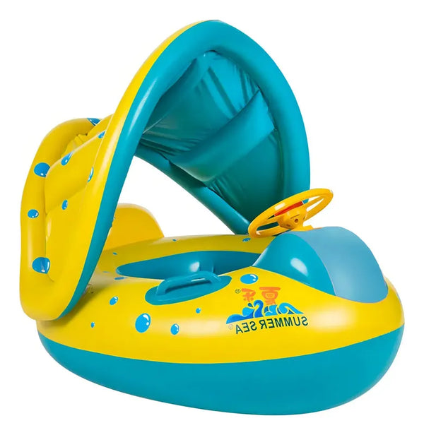 Boia Infantil Inflável com Cobertura Cabana Amarela até 15kg