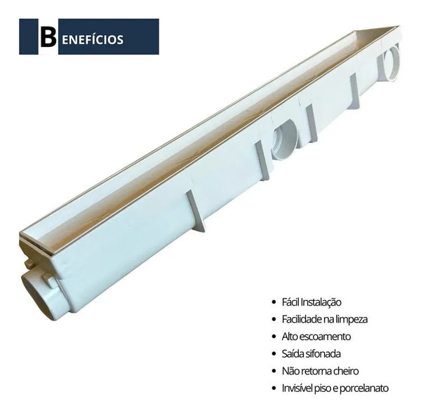 Ralo Linear Invisível Sifonado 6x50cm