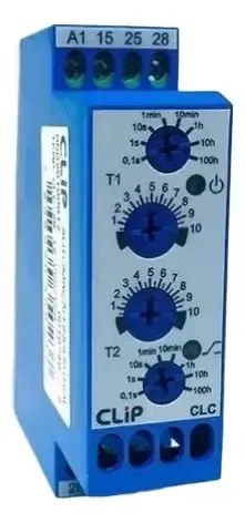 Temporizador Cíclico CLIP CLC 24Vcc 90-242Vca 1 Relé