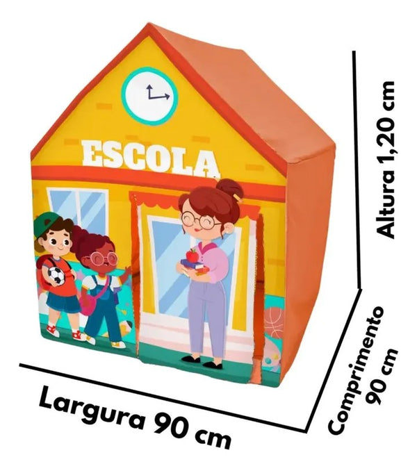 Barraca Infantil Tenda Casinha Escolinha Professora 90x90x120cm