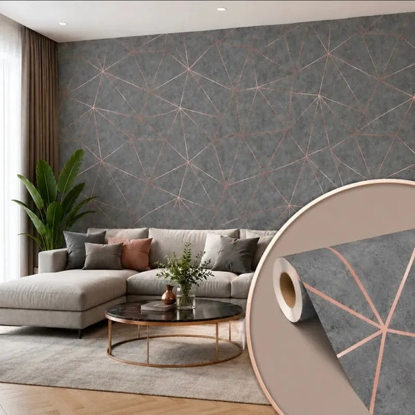 Papel de Parede Vinílico Lavável Geométrico 3m x 50cm