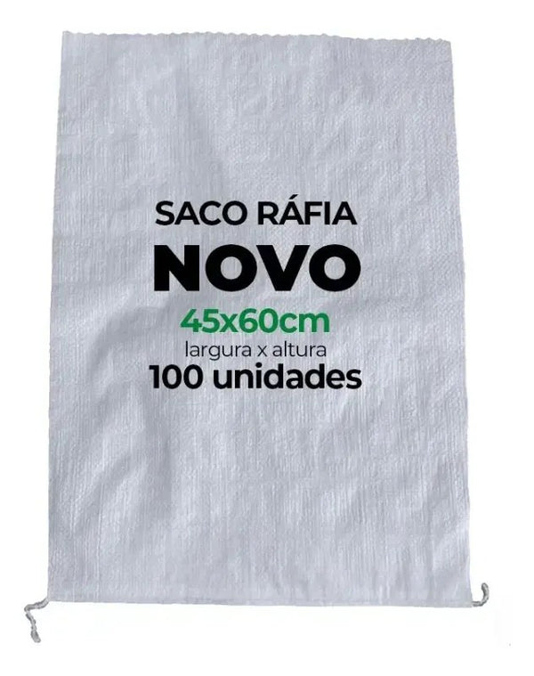 Kit 100 Sacos de Ráfia 45x60cm Brancos