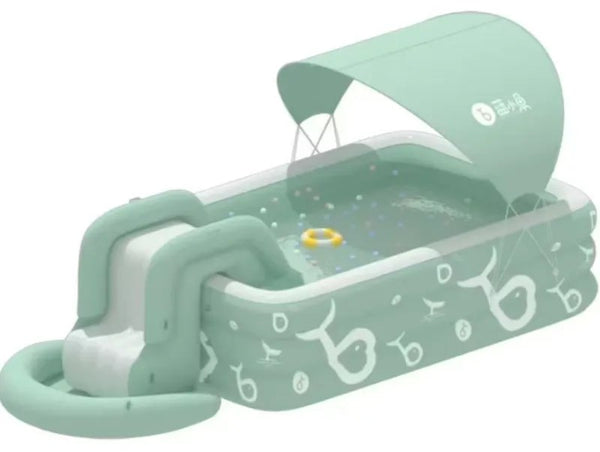 Piscina Inflável Infantil 2,6m com Escorregador e Toldo