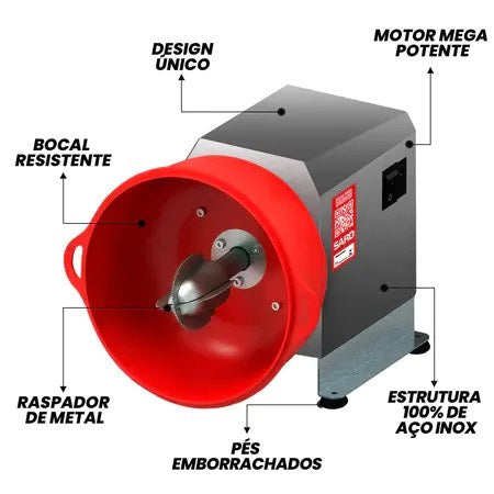 Ralador de Coco Elétrico Saro Premium Bivolt