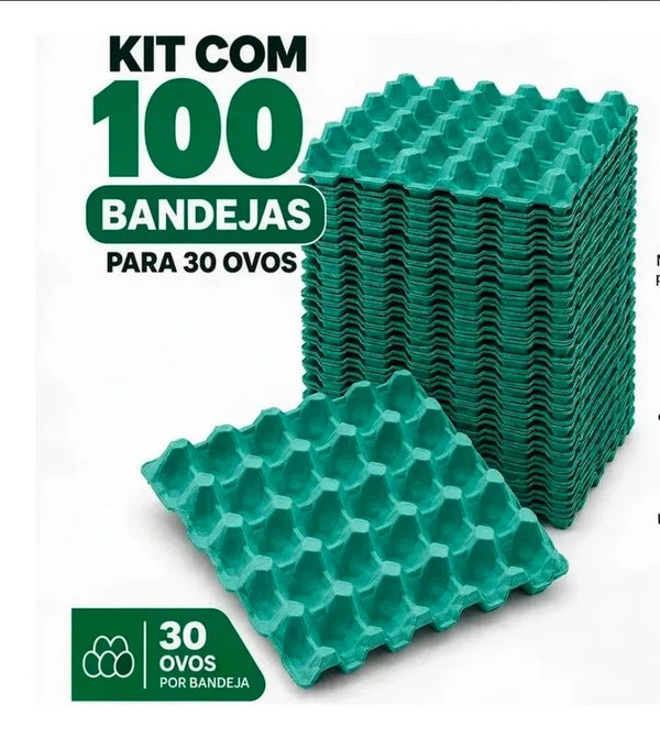 Kit 100 Cartelas de Papelão para 30 Ovos