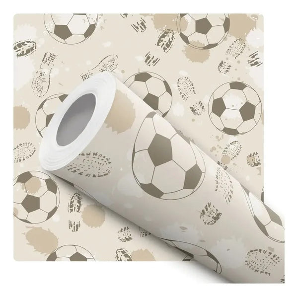 Papel de Parede Infantil Bolas de Futebol 3m