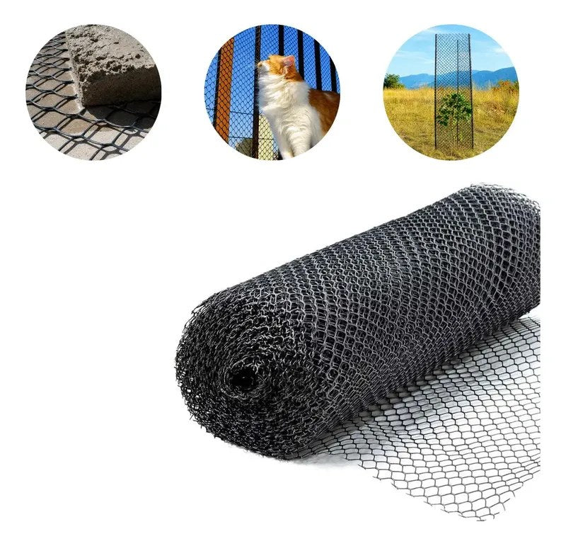 Tela Plástica Multiuso 1m x 10m para Viveiro e Galinheiro
