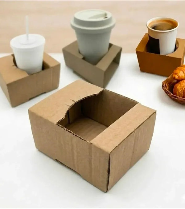 Kit 50 Porta-Copos de Papelão para 2 Copos Delivery
