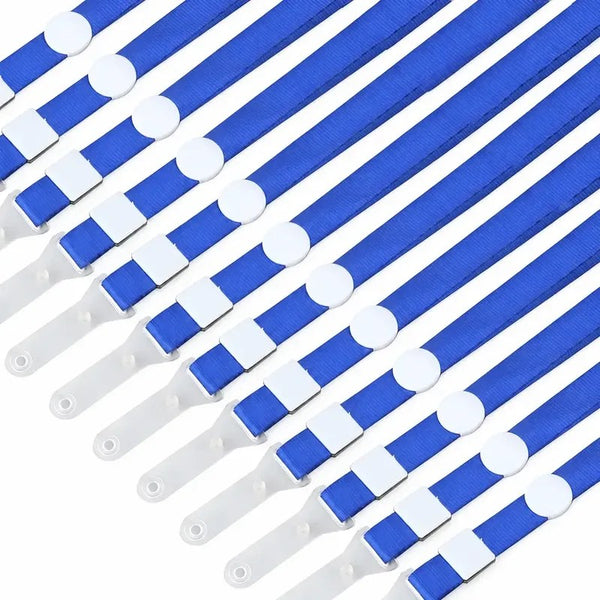 Kit 100 Cordões para Crachá 12mm x 85cm Azul