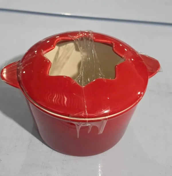 Fondue de Cerâmica Vermelho 1L 16cm