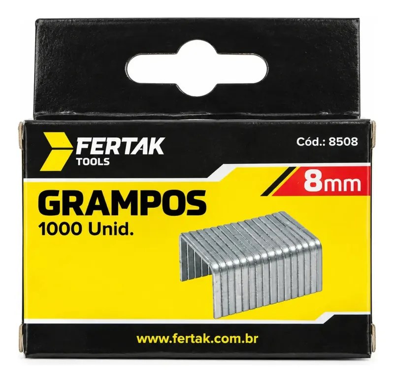 Grampos 8mm para Grampeador Tapeceiro Fertak 1000 Peças