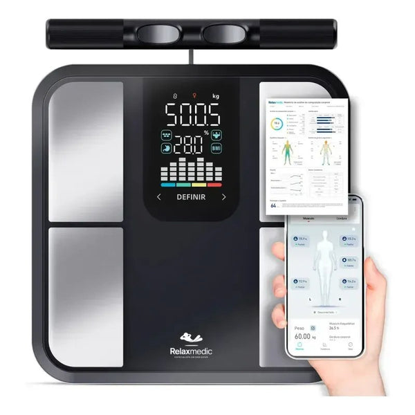 Balança Digital de Bioimpedância Relaxmedic Biolife 8 Eletrodos