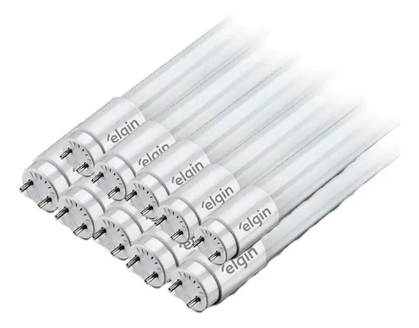 Kit 10 Lâmpadas LED Tubulares T8 20W 120cm Bivolt