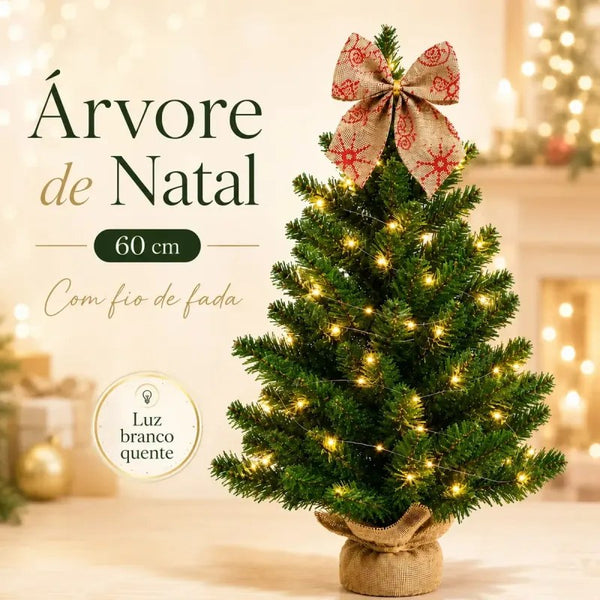 Árvore de Natal de Mesa Luxo Decorada 60cm
