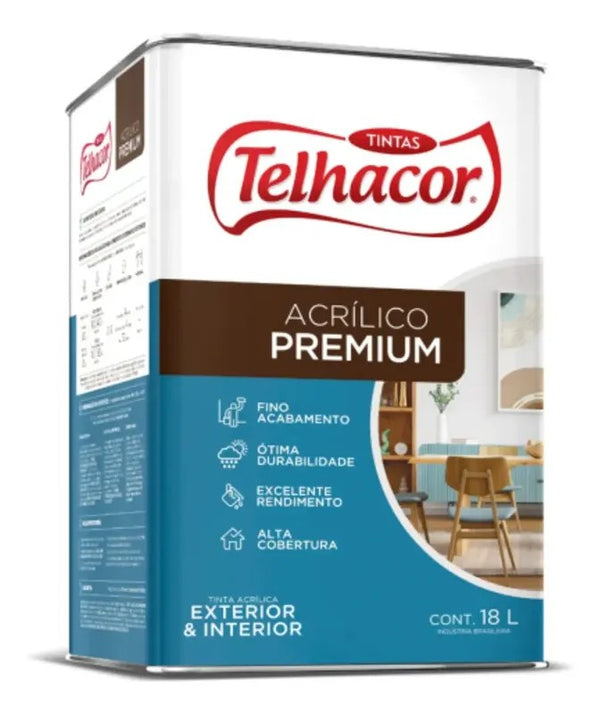 Tinta Acrílica Telhacor Premium Semibrilho Branco 18L
