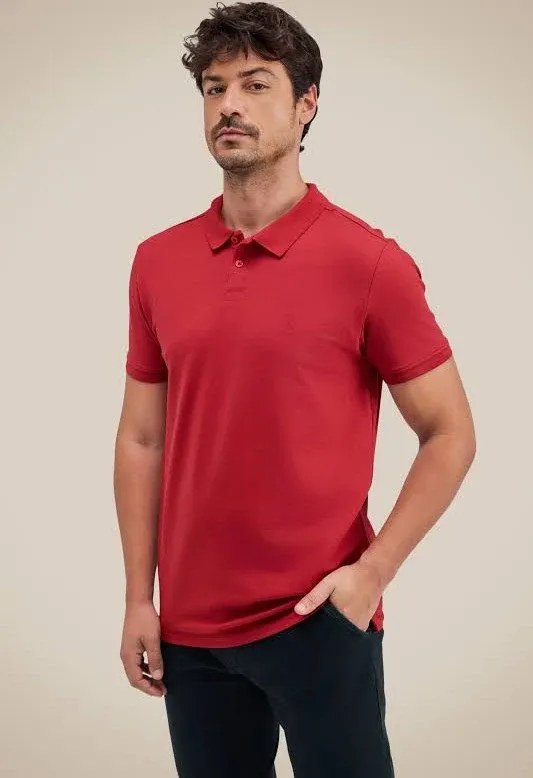 Polo Piquet Pima Reserva Vermelha Tam P