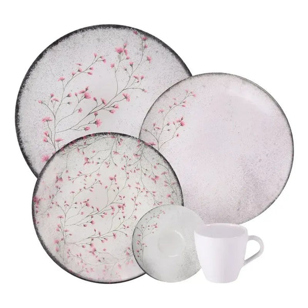 Aparelho de Jantar Tramontina Floralis Porcelana 20 Peças