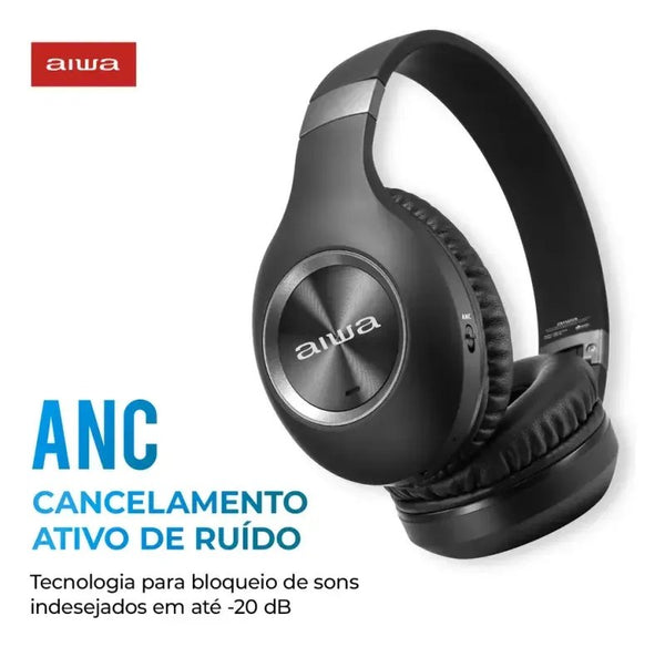 Headphone Aiwa HP-02 Bluetooth ANC Preto