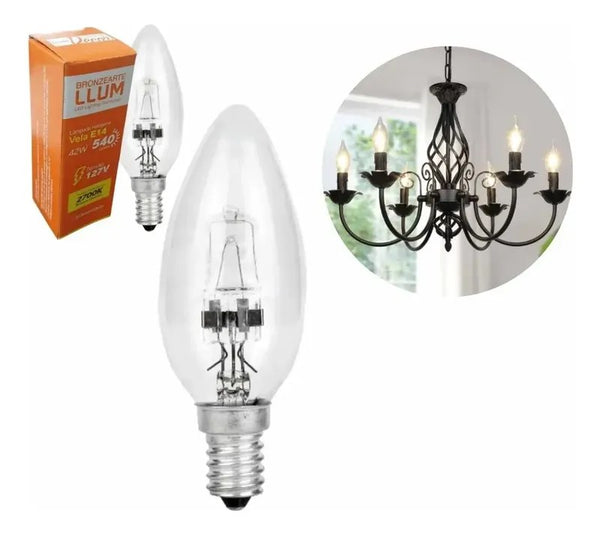 Kit 5 Lâmpadas Halógenas E14 42W 2400K