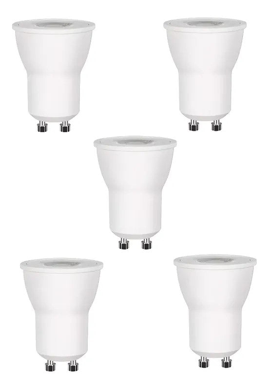 Kit 5 Lâmpadas LED Mini Dicroica MR11 4W Bivolt Luz Quente