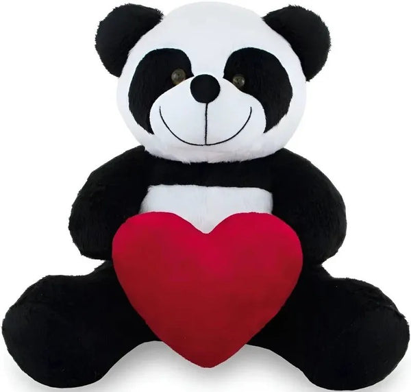 Pelúcia Urso Panda com Coração 25cm