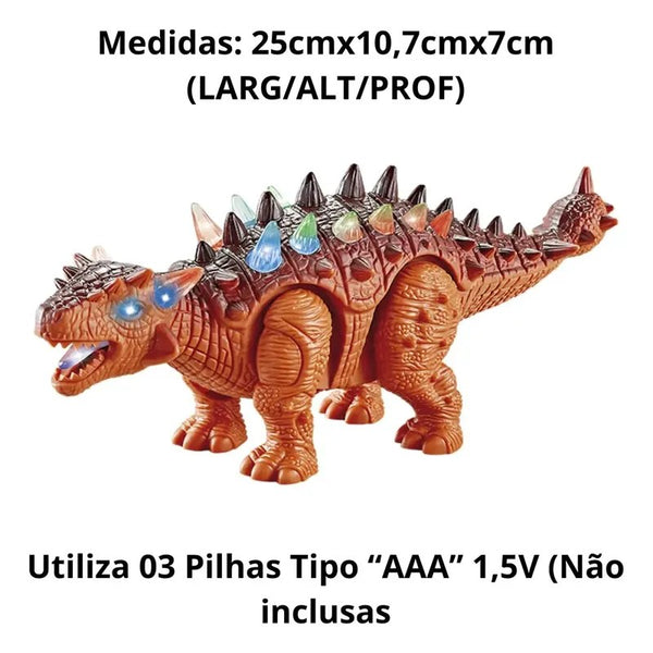 Dinossauro de Brinquedo que Anda com Luz e Som