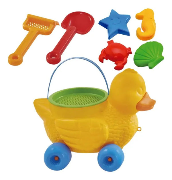 Kit Balde de Praia Pato com Peneira e Forminhas