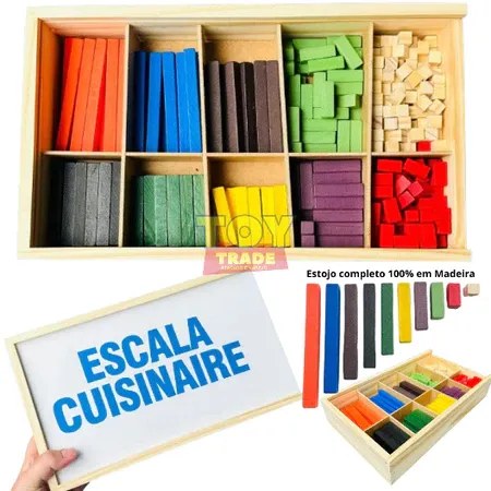 Escala Cuisenaire de Madeira 294 Peças