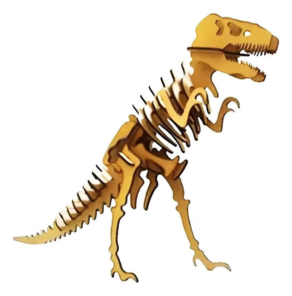 Quebra-Cabeça 3D T-Rex MDF Genitori