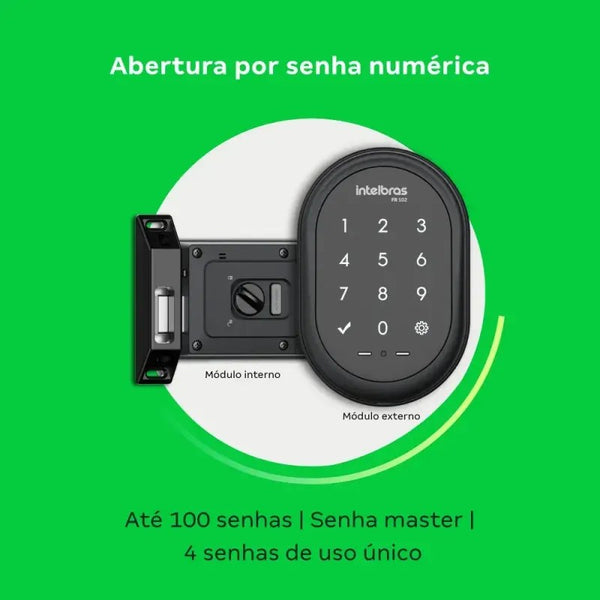 Fechadura Digital Intelbras FR 102 de Sobrepor