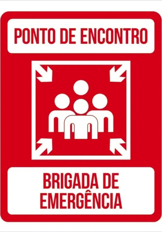 Placa de Sinalização Ponto de Encontro 46x36cm