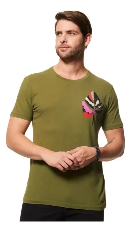 Camiseta Masculina Osklen Soft Used Coqueiro Tam P