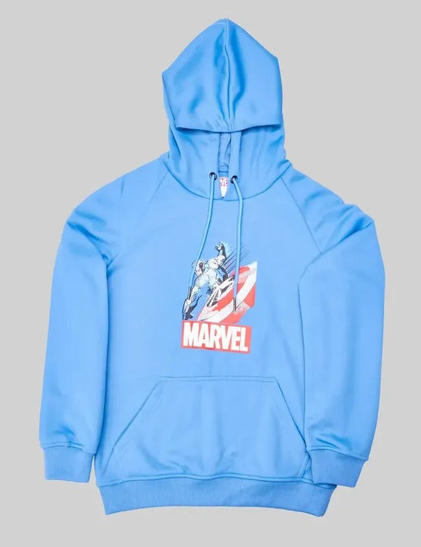 Moletom Juvenil Capitão América Marvel Azul Tam 14