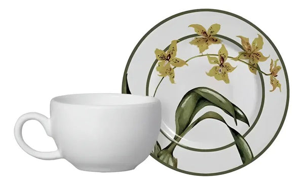Kit 6 Xícaras de Café com Pires Alleanza Orquídea