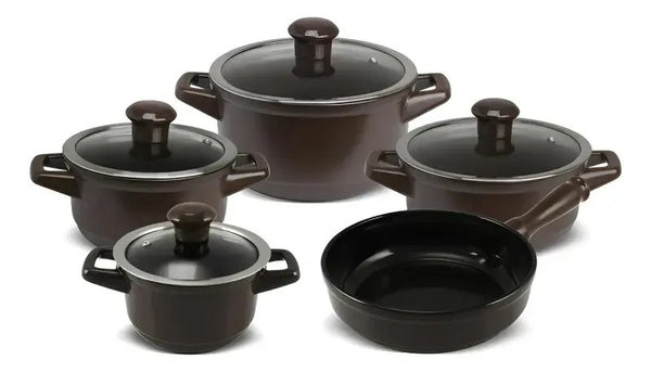 Jogo de Panelas Ceraflame Duo Smart 5 Peças Chocolate