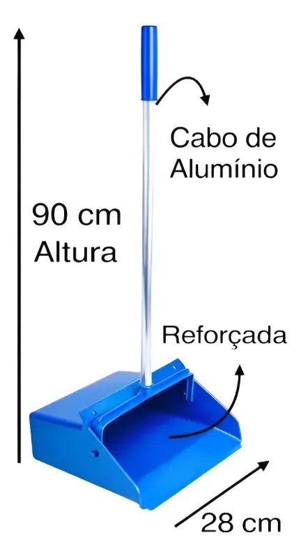 Pá de Lixo Coletora com Cabo de Alumínio